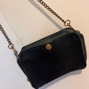 Anne Klein Black Leather Crossbody Bag